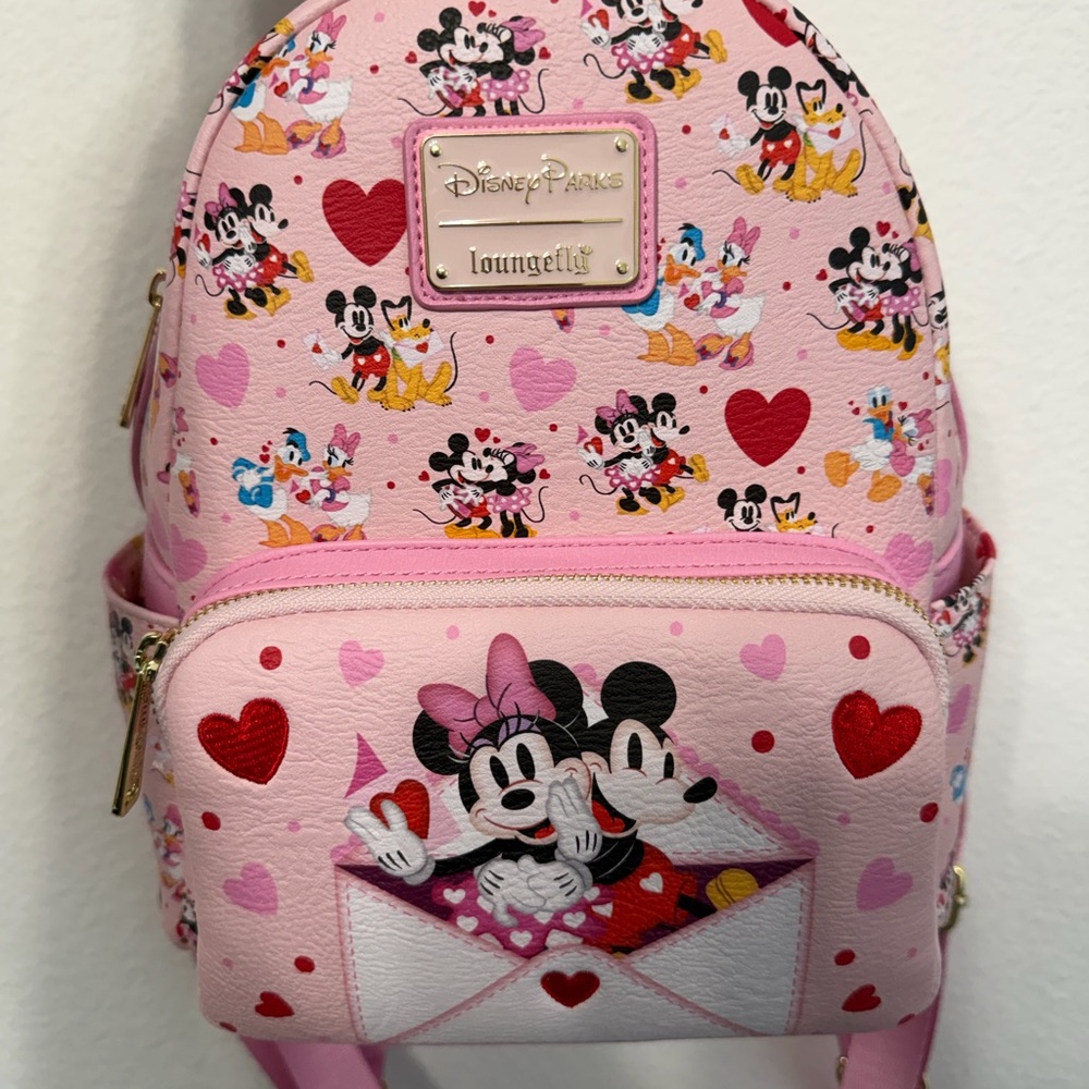 Loungefly Pink Disney Mickey and Minnie Backpack 2026 Valentines